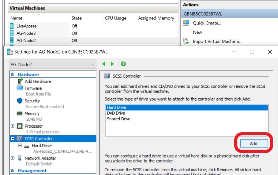 Select a new hard drive.