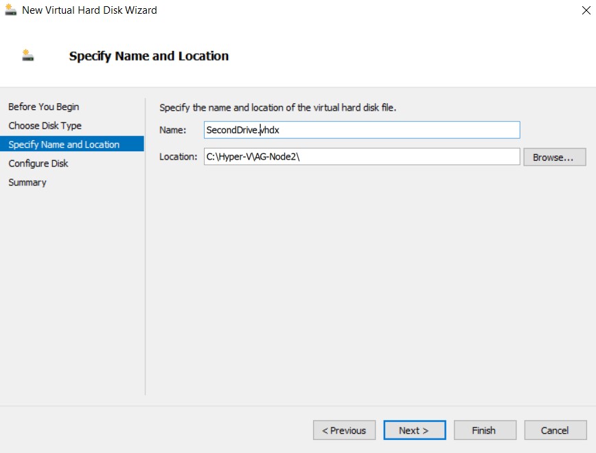 Specifying a Name and Location
