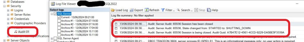 Showing a change to an Audit's status